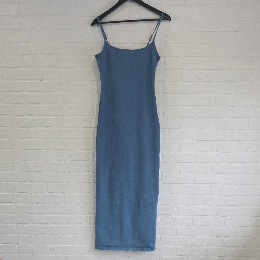 Blue Sleeveless Denim Dress